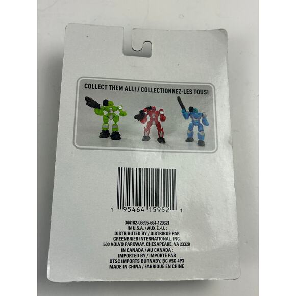 Your Action Hero Robot Figure Green 3pc Movable Arms Legs Carded New - Picture 3 of 3